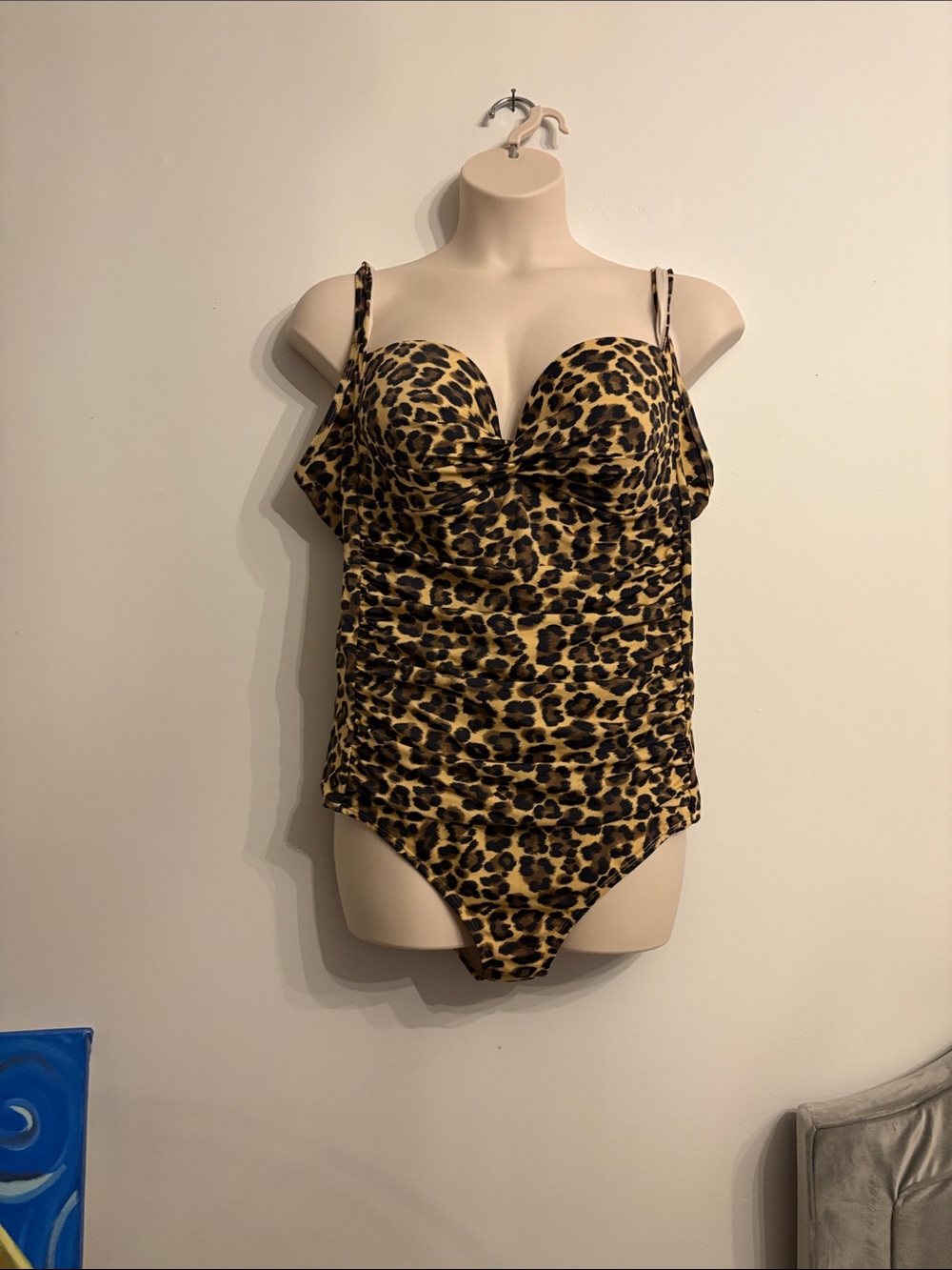 Plus size leopard print bathing suit